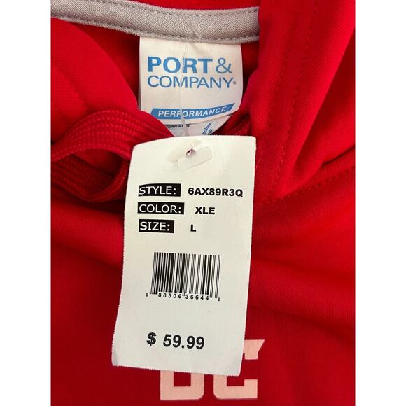 DC Defenders Hoodie Large Red Port & Company XFL Football Sports Performance NWT - Picture 7 of 10